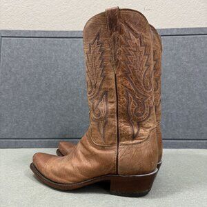 Lucchese 1883 Men Handmade Burnished Tan Mad Dog Goat John Wayne Toe Boots 9 D